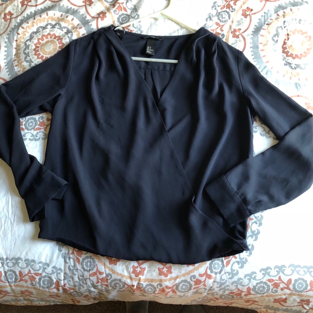 Navy blue dress top
